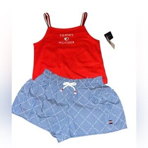 Tommy Hilfiger Red Tank and Blue Shorts Set